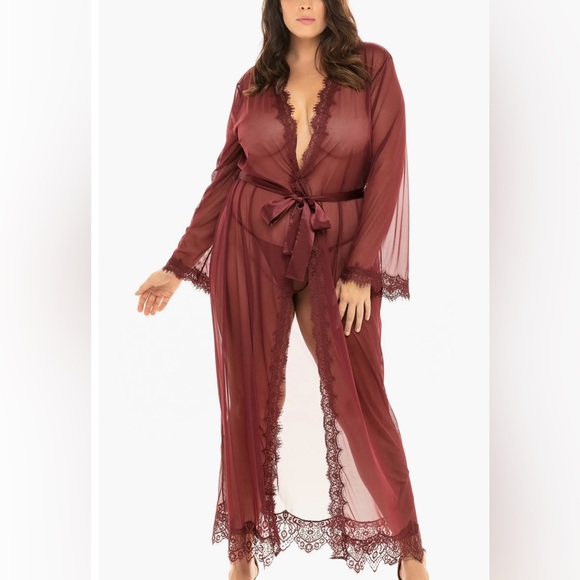 OH LA LA CHERI PROVENCE LONG ROBE THONG SET - Picture 2 of 2